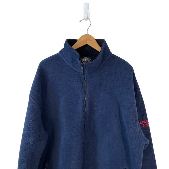 VTG Y2K CHARLES RIVER APPAREL Mens Full Zip Fleece Jacket Flag Blue 3XL Gorpcore - Picture 4 of 12